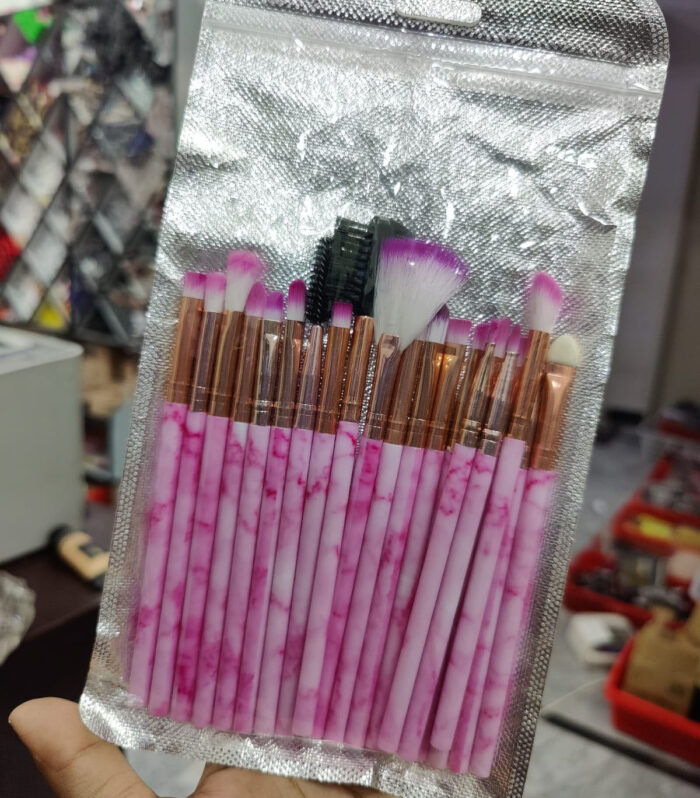 Pink White Marble Makeup Brush Set