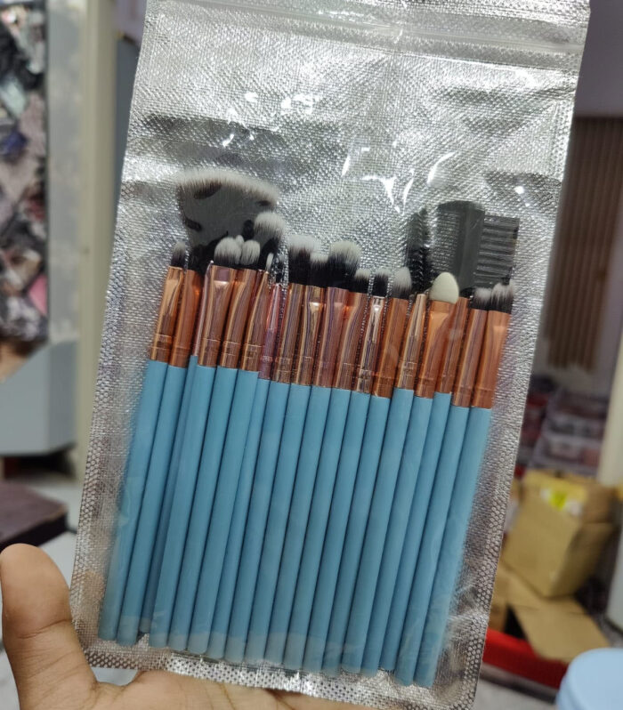 Light Blue Handle Makeup Brush Set
